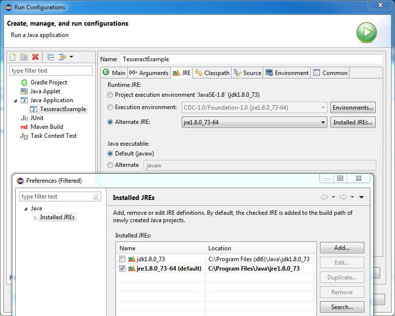 Eclipse JRE 64-bit Configuration